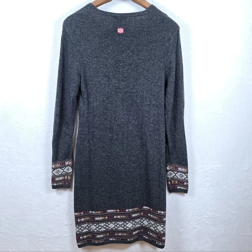 ​Sherpa Adventure Gear Merino Wool Alpaca Knit Maya Sweater Dress Gray Sz.Large